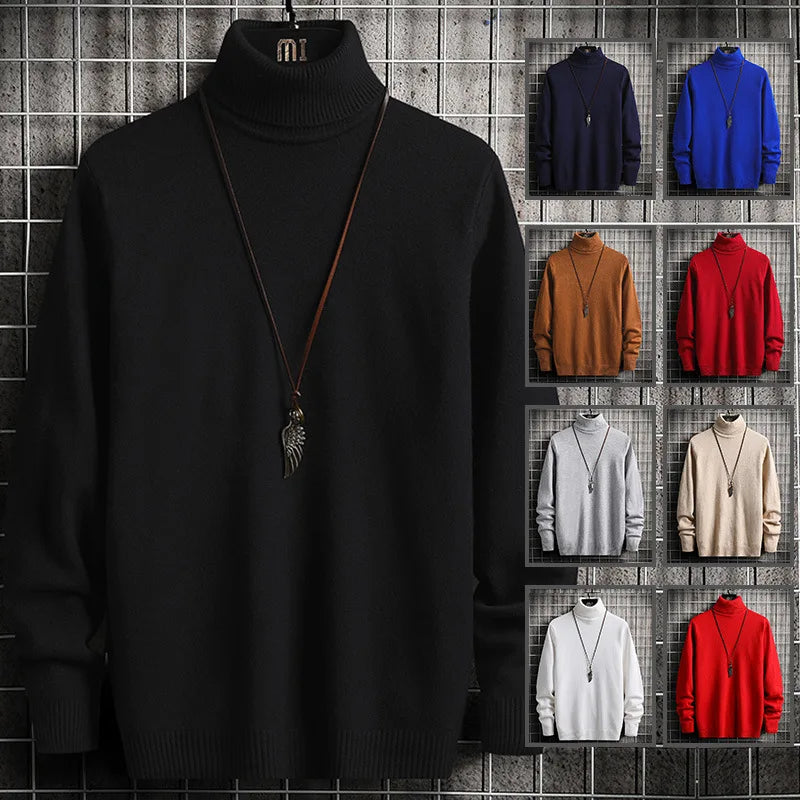 Men Pullovers Knitted Turtleneck