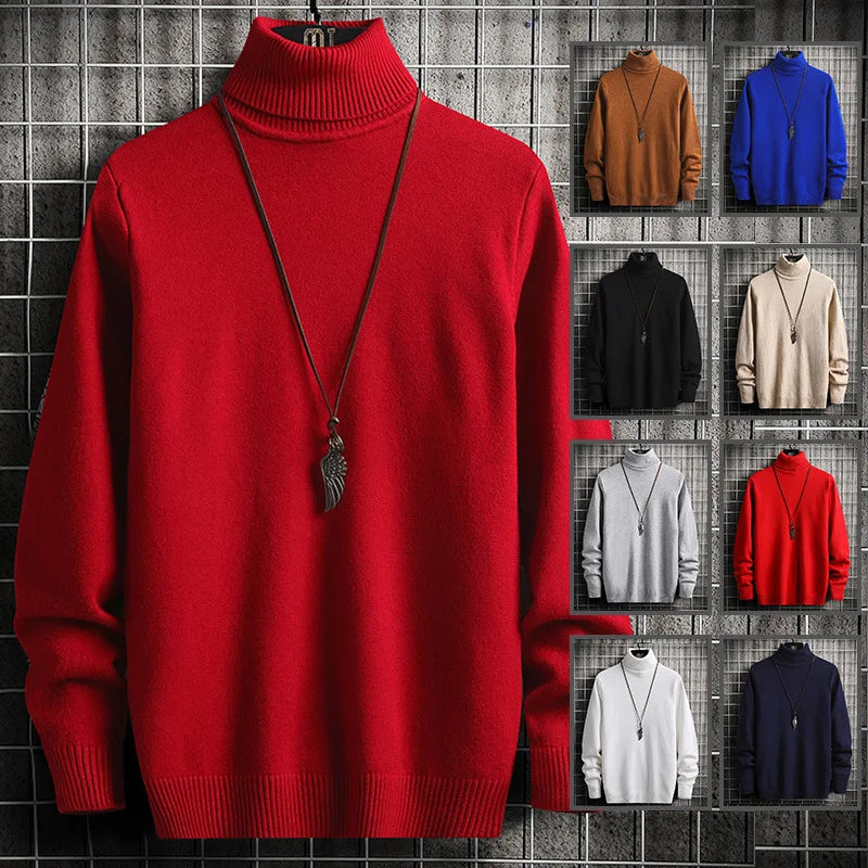 Men Pullovers Knitted Turtleneck