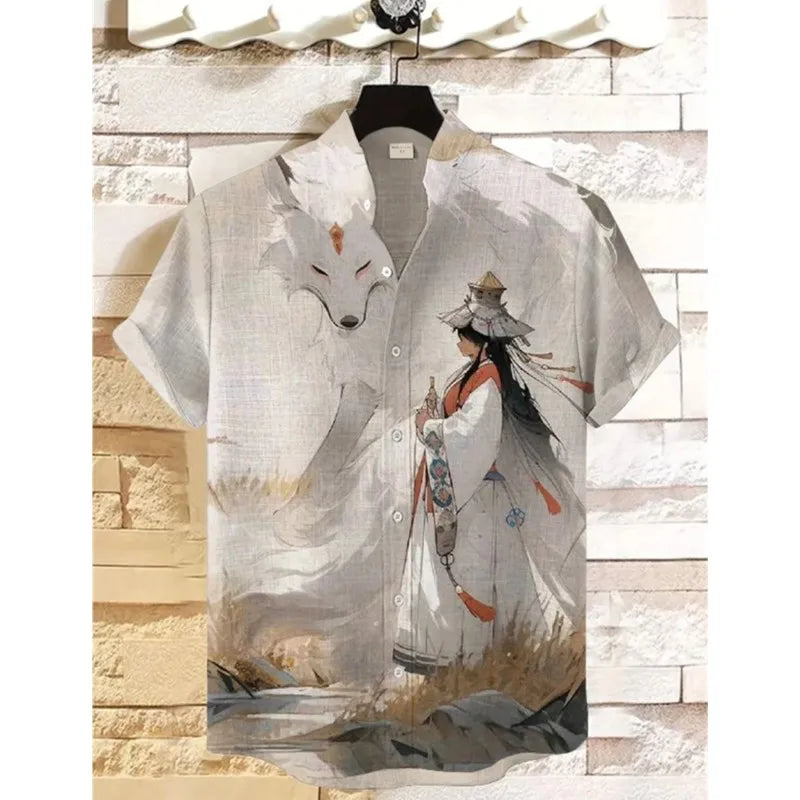 Japanese Fox Mens T-Shirt
