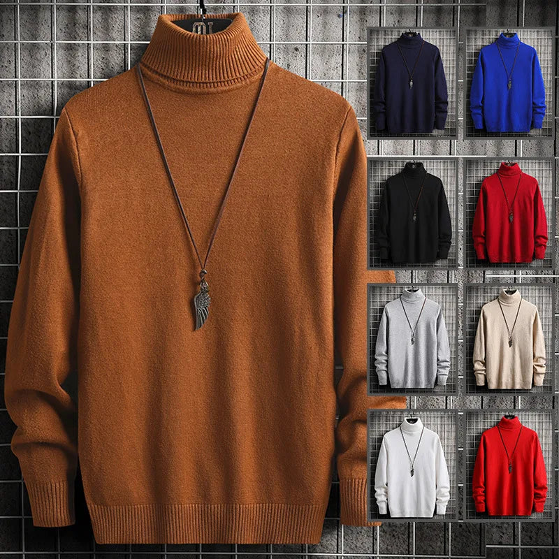 Men Pullovers Knitted Turtleneck