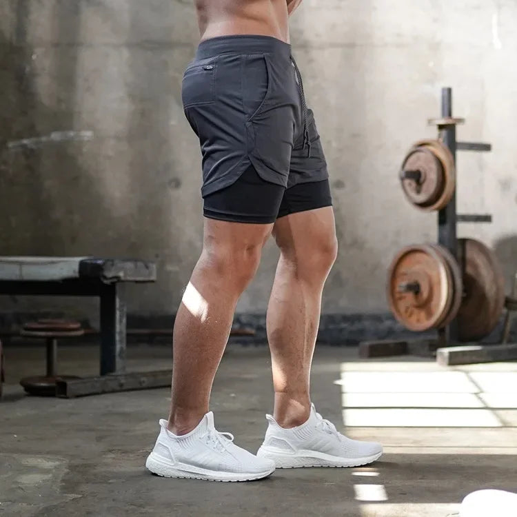 Men's Double Layer Fitness Shorts