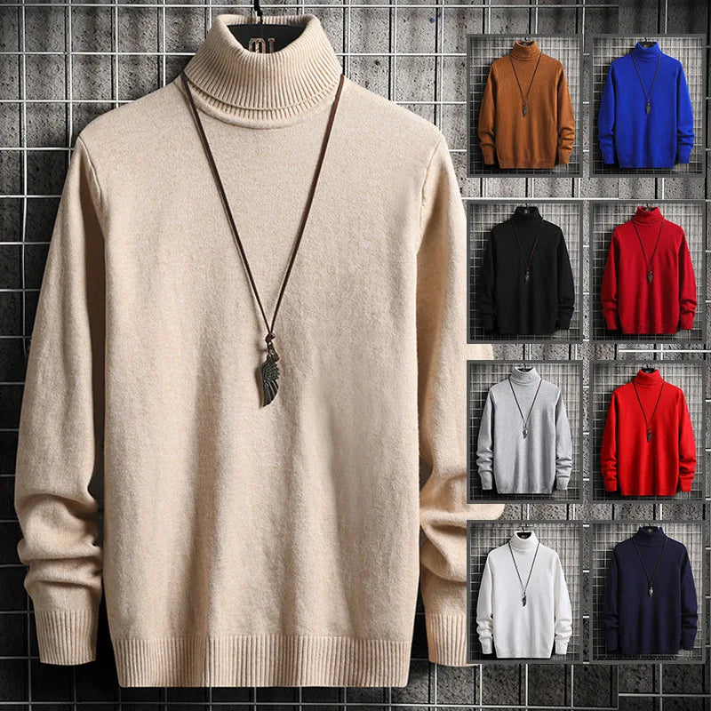 Men Pullovers Knitted Turtleneck