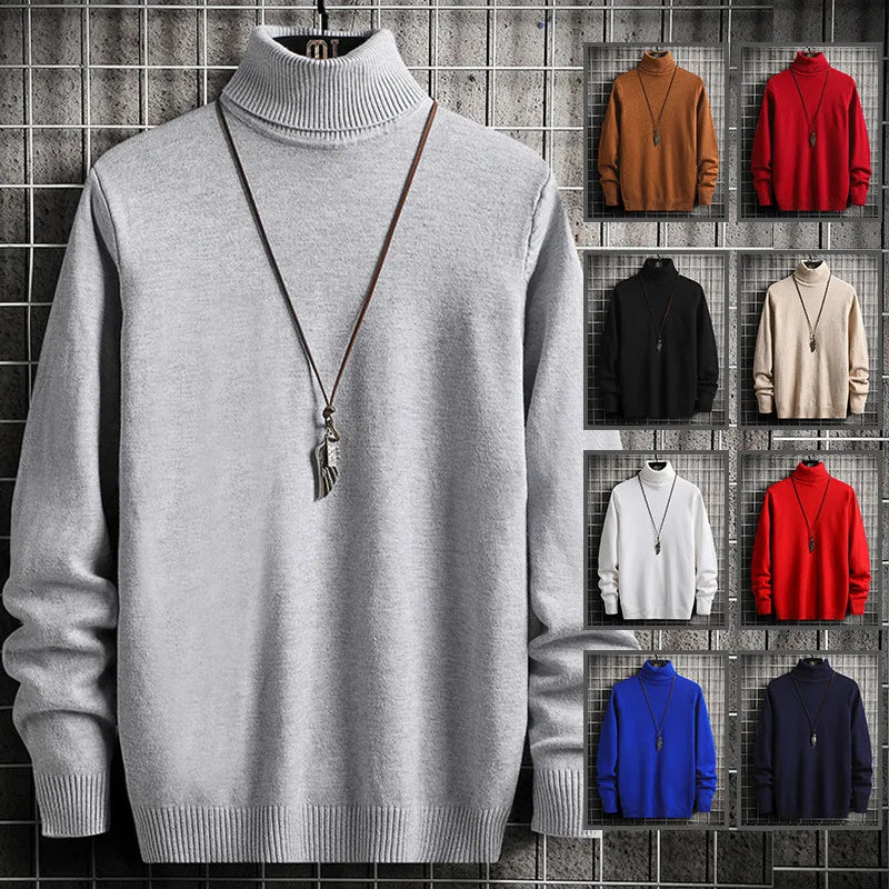 Men Pullovers Knitted Turtleneck