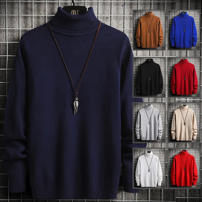 Men Pullovers Knitted Turtleneck