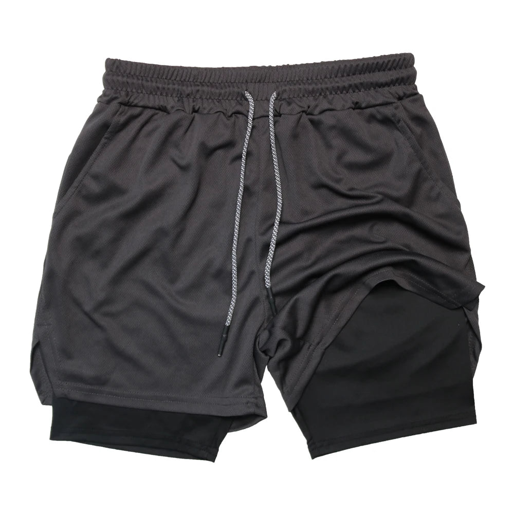 Men's Double Layer Fitness Shorts