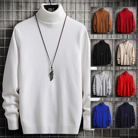 Men Pullovers Knitted Turtleneck